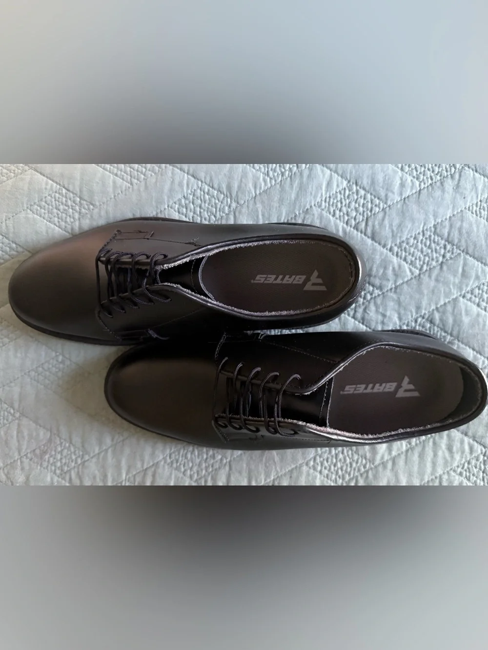 Bates E00968 black leather uniform Oxford shoes, men’s size 8.5 D